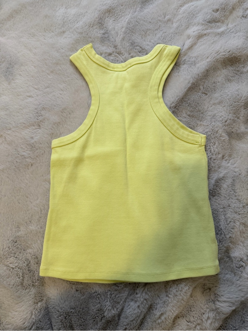 Zara Pastel Green/Yellow Ribbed Racerback Tank Top - Picture 2 of 2